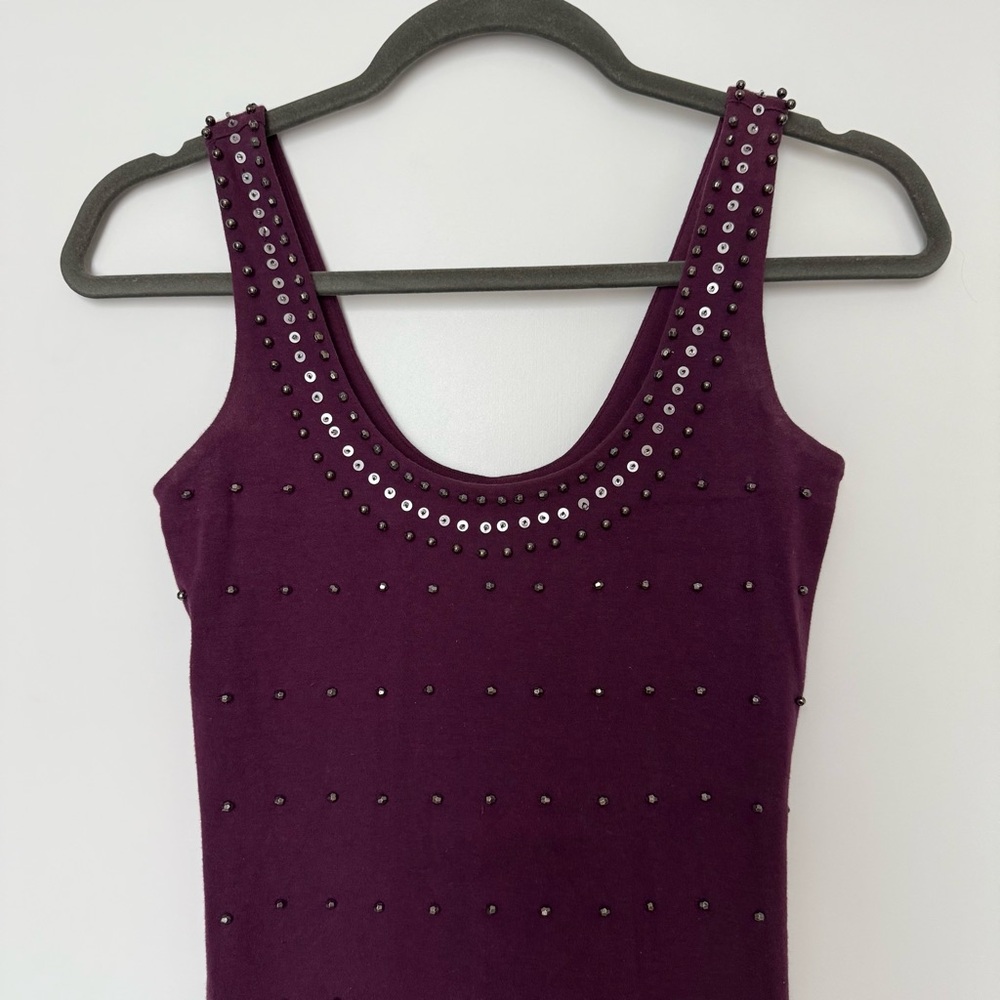 Armani Exchange Purple Studded Mini Dress